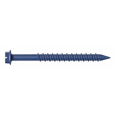 MKT FASTENING Concrete Anchor Screw: 1 3/4 in Overall Lg, 3/16 in Dia, Steel, Blue Ruspert - Hex-Head Screw Anchors
