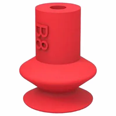 PIAB Vacuum Pad: Bellows, w/o Adapter, 8.89 mm Pad Dia, Food Grade Silicone Rubber - Bellows Type Food-Safe Vacuum Pads
