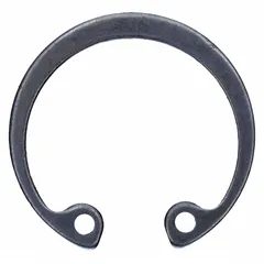 Bearing circlip designed to secure bearings on shafts or in housings, preventing axial movement. Compatible with Dayton models 5UWF3, 5UWF4, 5UWF5, and 5UWF6. Suitable for industrial equipment maintenance and repair.
