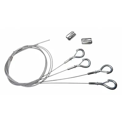 LUMINATION Cable Mounting Kit: 60 in Lg, 1/4 in Wd, 1/4 in Ht - Clips, Chains & Hangers for Bay Lights