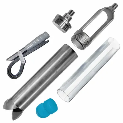 AMS Dual Soil Auger Sampler Kit: Stainless Steel, 5/8 in Connection Size - Soil Core Sampling Accessories
