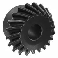 Spiral Bevel Gear: Spiral, Gear Ratio 2, Left Hand, Module m 1, 20 Teeth, Black Oxide-Coated Steel (MPN SBS1-2040L)