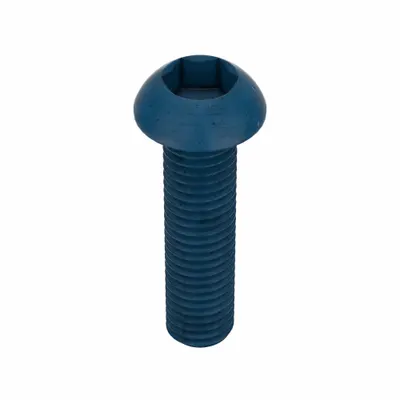 METRIC BLUE Socket Head Cap Screw: M10x1.50 Thread Size, 40 mm Lg, Button, Blue Phosphate - Button Head Socket Cap Screws