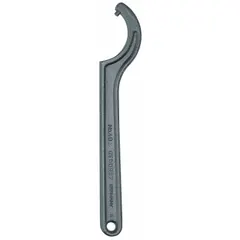 Fixed-pin spanner wrench with a round pin shape, designed for turning round nuts or cylindrical parts within a 58 mm to 62 mm size range. Features a 3/16 in pin diameter, 3/16 in pin length, and 9 1/2 in overall length. Commonly used in industrial maintenance, automotive repair, and machinery assembly.