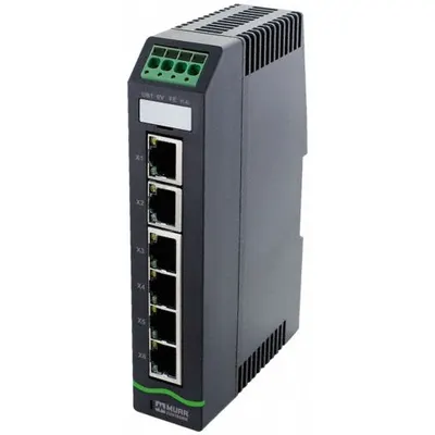 MURRELEKTRONIK Ethernet switch: Unmanaged, DIN Rail, 6 Ports, RJ45, 1000 mbps/Ethernet - DIN Rail-Mount Ethernet Switches