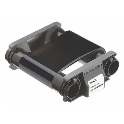 ID Card Printer Ribbon: Black, 500 Prints per Roll, 8 in Overall Ht - Ribbons for ID Card Printers