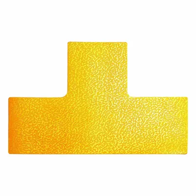 DURABLE Floor Marking Shape: T, Solid, Yellow, No Legend, 3 15/16 in x 5 29/32 in - T-Shaped Floor Marking Tape