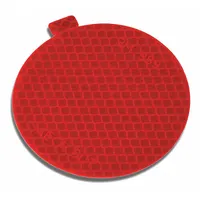 Reflective Tape: Buses/Construction/Emergency Vehicles/Rail, Red, 3 in Wd, 3 in Lg, Acrylic, 2 PK (MPN 989-72-3)