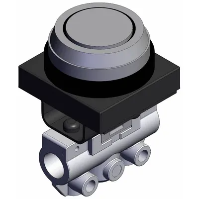 SMC Shuttle Valve: VM100 Series, Flush Button Actuator, 3 Ports, 1/8 in BSPT - VM Series Manual Air Control Valves