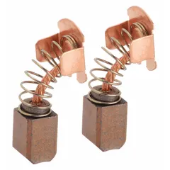 Carbon brush set for use with chop saws, cut-off machines, and cold saws. Designed as a replacement part for model 195018-5. Transfers electrical current to the motor armature to maintain tool operation.