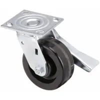 APPROVED VENDOR Plate Caster: Swivel, Side Brake, Phenolic, 5 in Wheel Dia, 2 in Wheel Wd, Ball (MPN P21S-PH050R-14-CB)