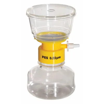 LAB SAFETY SUPPLY Filter Unit: 0.22 um Max Particle Size, 50 mm Dia, PES, Includes Stopper - Vacuum Filter Systems