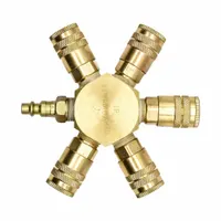 INTERSTATE PNEUMATICS Pipe Manifold Fitting: Inline, Hex, Brass, 3/8 in Quick-Disconnect Insert (MPN FPM66R-KH4B)