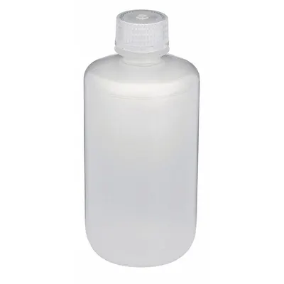 GLOBE SCIENTIFIC Sampling Bottle: Polypropylene, 8.45 fl oz, 250 mL, Natural - Polypropylene Narrow Mouth Round Lab Bottles
