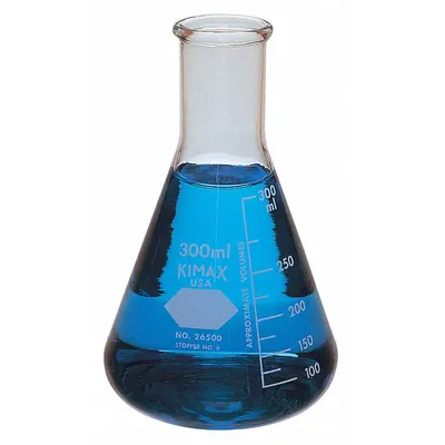 KIMBLE Erlenmeyer Flask: 125 mL, Colorless, Conical, A - Glass Erlenmeyer Flasks