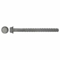 This heavy-duty hex-head concrete screw anchor is made from Grade 5 steel with a self-threading tip for secure installation into concrete, block, or brick. The external hex head allows for easy driving and removal. Supplied in a 20-pack, it is suitable for fastening fixtures, equipment, and structural elements in industrial and commercial settings
