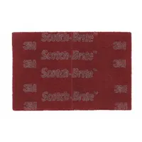 Aluminum oxide abrasive pad for surface conditioning on metal, wood, and composites. Removes light rust, paint, and oxidation. Very fine grade, maroon color. 60 pads per pack