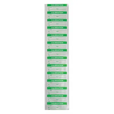 ELECTROMARK Calibration Label: 1 1/2 in Wd, 5/8 in Ht, Green, Matte, Polyester, Indoor - Safety