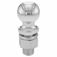 Steel hitch ball with chrome finish, 2 5/16 in diameter, rated for 10,000 lb gross vehicle weight. Used for towing trailers, boats, and equipment requiring a 2 5/16 in ball
