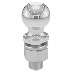 Steel hitch ball with chrome finish, 2 5/16 in diameter, rated for 10,000 lb gross vehicle weight. Used for towing trailers, boats, and equipment requiring a 2 5/16 in ball.