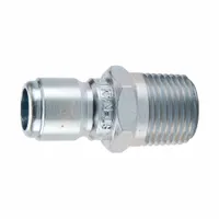 PARKER Non-Valved Nipple: 1/4 in, Steel, 6 gpm Max. Flow Rate, 1/4"-18 Thread Size, Male NPTF (MPN ST-N2M)