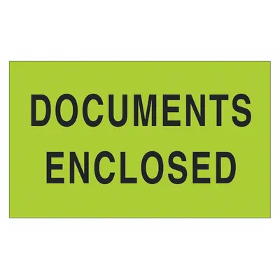 TAPE LOGIC Documents Enclosed Label: Documents Enclosed, 3 in x 5 in - ENCLOSED Message Labels