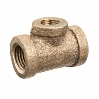 This threaded low-pressure pipe tee is used to branch or combine flow in potable water systems. It is a Class 125 fitting made of C89833 brass, with a length of 53/64 in. Rated for a maximum operating pressure of 200 psi @ 72 °F, it is suitable for residential or light commercial plumbing applications