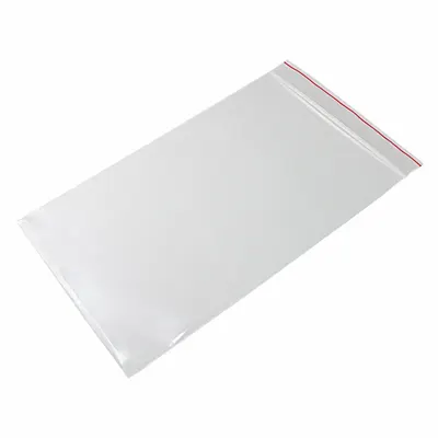 MINIGRIP RED LINE Reclosable Bag: 4 mil Thick, 6 in Wd, 9 in Lg, Hang Hole Not Included - Single-Zip Reclosable Poly Bags