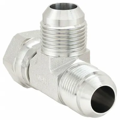 AEROQUIP Hydraulic Hose Adapter: 3/4 in x 3/4 in x 3/4 in Fitting Size, Female x Male x Male - ORB-to-JIC Steel Hydraulic Hose Adapters