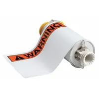 Pre-Cut Label Stock Roll: Warning, Warning Header, 7 in x 10 in, 10 in x 7 in, Vinyl, White (MPN 130759)