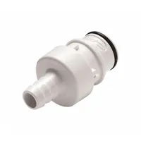 Quick Connection Coupling: Straight, 3/8 in ID Size, Quick-Disconnect Coupler x Barbed, Polysulfone (MPN HFCD22635)