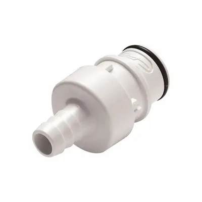 CPC Quick Connection Coupling: Straight, 3/8 in ID Size, Quick-Disconnect Coupler x Barbed - Polysulfone Quick-Disconnect Tube Fittings