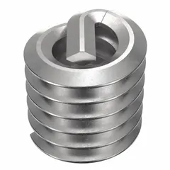 Free-running helical insert with tanged tang for thread repair or reinforcement in metal components. Made from 18-8 stainless steel, #6-32 thread size, right-hand coarse thread. Suitable for use in aluminum, cast iron, or steel to provide strong, wear-resistant threads. Pack of 12.