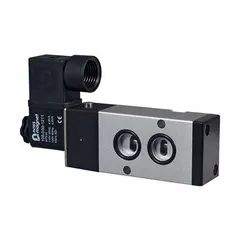 The NAMUR NMR1-C12 is a single solenoid valve with 4 ports and 1/4 in NPT inlet and outlet connections. It operates on 12V DC and is designed for use in pneumatic control systems, such as actuating double-acting or spring-return actuators in industrial automation and process control.