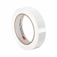 Polyester film electrical tape with acrylic adhesive, 2.5 mil thick, 0.5 inch wide, 72 yards long. White color. Suitable for high-temperature insulation and abrasion resistance in motor lead connections, coil wrapping, and transformer manufacturing