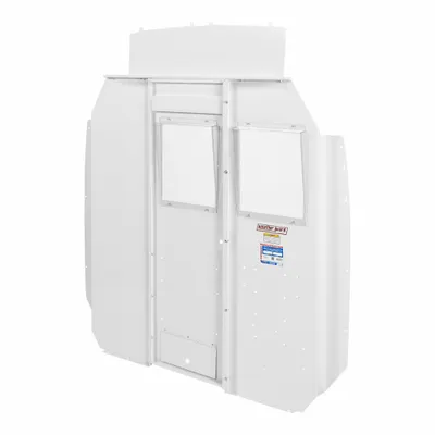 WEATHER GUARD Van Partition: Swing Open Door Panel, White, Steel, 74 1/2 in Overall Ht - Van Bulkheads with Door