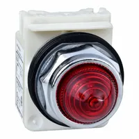 SCHNEIDER ELECTRIC Pilot Light: 30 mm Panel Mounting Size, Red, Incandescent, 9001SK Series (MPN 9001SKT1R9)