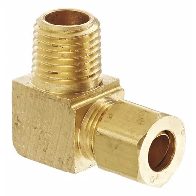WEATHERHEAD Compression Fitting Adapter: 5/16 in OD x 1/4 in Pipe Fitting Size - Standard Sleeve Brass Compression Fittings