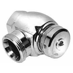 Brass adjustable wheel handle stop for Sloan exposed flushometers. Used to control water supply to toilets and urinals, allowing shut-off or adjustment without tools.