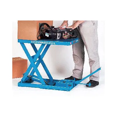 BISHAMON Scissor Lift Table: Manual, 440 lb Load Capacity, 21 in Max Lifting Ht - Fixed-Top Manual Lift Tables