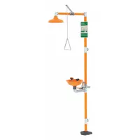 GUARDIAN EQUIPMENT Shower with Eyewash: Floor Mnt, Uncovered, Plastic Bowl, Galvanized Steel Pipe (MPN G1950P)