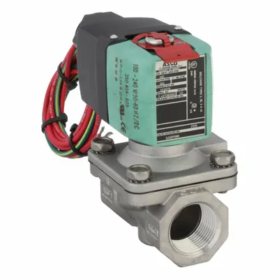 REDHAT Solenoid Valve: 2-Way, Normally Closed, 3/4 in Pipe Size, 100 to 240V AC/DC - 2-Way/2-Position, Normally Closed Solenoid Valves