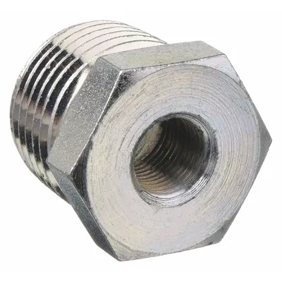 ANVIL Metal Pipe Straight: Straight, 3/8 in x 1/8 in, Male NPT Threaded x Female NPT Threaded - High Pressure Zinc-Galvanized Steel Pipe Fittings