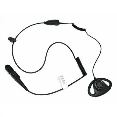 MOTOROLA PMLN6757A Earpiece with Push To Talk, D-Ring, Black - Motorola-Compatible Earpieces & Headsets