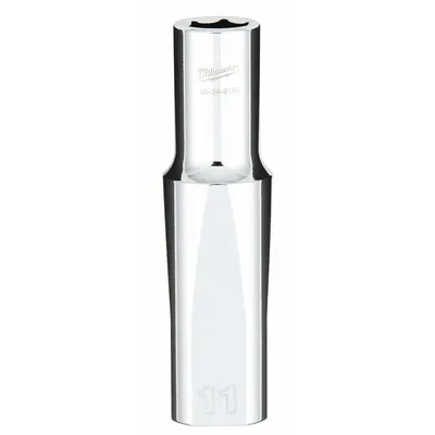 MILWAUKEE Deep Well Socket: Metric, 1/2 in Drive Size, 11 mm Socket Size, 6-Point - Anti-Roll Hand Sockets