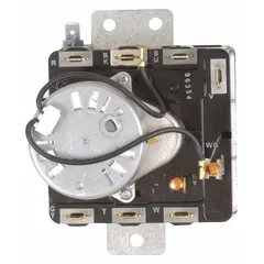 Replacement timer for Whirlpool washing machines and dryers. Controls the cycle sequence, advancing through wash, rinse, and spin stages. OEM part number 3976576.