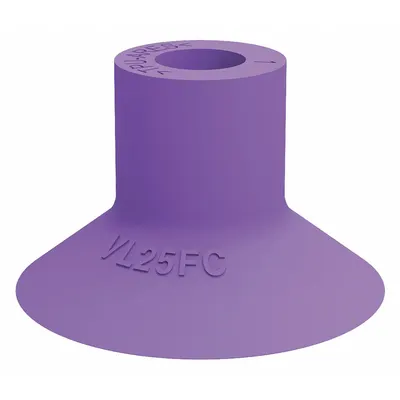 PIAB Vacuum Pad: Plain Pad without Adapter, 25 mm Pad Dia, Thermoplastic Elastomer - Flat Type Packaging Industry Vacuum Pads