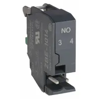 SCHNEIDER Contact Block: 22 mm Panel Mounting Size, 1NO, Momentary, ZB4/ZB5 Series (MPN ZBE1014)
