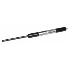 Gas spring with 200 lbf force, 27 63/64 in extended length, and M8 rod thread. End fittings not included. Used for counterbalancing lids, hatches, and panels in industrial equipment such as machinery guards and access doors.
