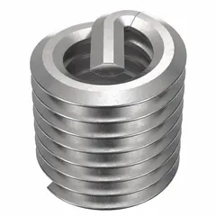 Free-running helical insert with tanged tang for thread repair or reinforcement in metal components. Made from 18-8 stainless steel, M4-0.70 metric coarse thread, right-hand orientation, plain finish. Requires 4.2mm drill size. Supplied in a 100-piece pack.